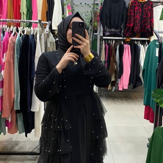 KADIN İNCİLİ ABAYA TAKIM