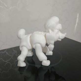 Hareketli Poodle Köpek Figürü - Eklemli Masaüstü Aksesuarı