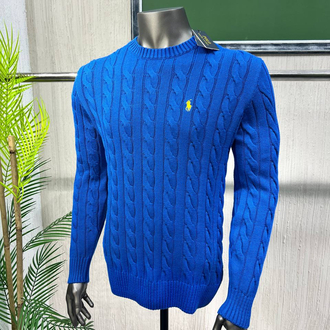 Polo Ralph Lauren %100 Pamuk Saç Örgü Triko Kazak – Avrupa Kalıp, Nakış Logo, Premium 