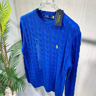 Polo Ralph Lauren %100 Pamuk Saç Örgü Triko Kazak – Avrupa Kalıp, Nakış Logo, Premium 