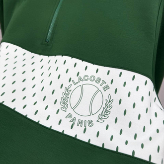 Lacoste Paris Serisi Yarım Fermuarlı Likralı Pamuk Sweatshirt