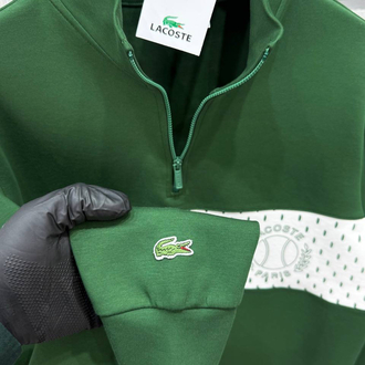 Lacoste Paris Serisi Yarım Fermuarlı Likralı Pamuk Sweatshirt