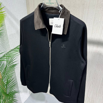 Beymen %100 İthal Pamuk Çift Fermuarlı Kadife Yakalı Comfort Hırka