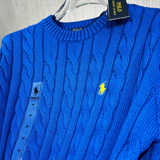 Polo Ralph Lauren %100 Pamuk Saç Örgü Triko Kazak – Avrupa Kalıp, Nakış Logo, Premium 
