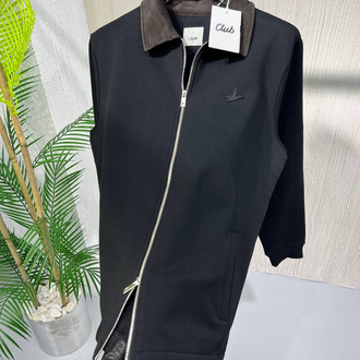 Beymen %100 İthal Pamuk Çift Fermuarlı Kadife Yakalı Comfort Hırka