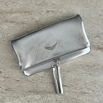 ZADİG VOLTAİRE VIP POUCH SILVER/GİZLİ MIKNATIS