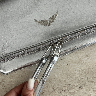 ZADİG VOLTAİRE VIP POUCH SILVER/GİZLİ MIKNATIS
