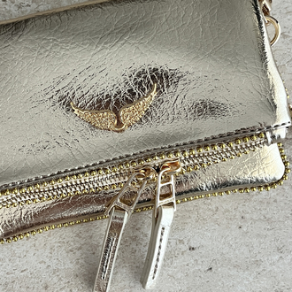ZADİG VOLTAIRE VIP MINI POUCH GOLD/GİZLİ MIKNATIS