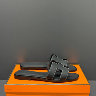 Hermes Orange Slippers %100 Leather/ Full Box(premium)
