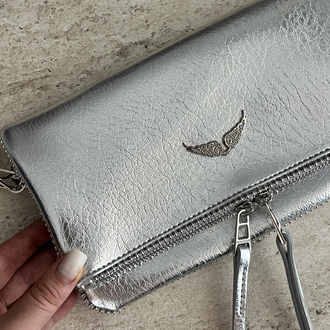 ZADİG VOLTAİRE VIP POUCH SILVER/GİZLİ MIKNATIS