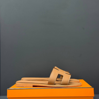 Hermes Orange Slippers %100 Leather/ Full Box(premium)