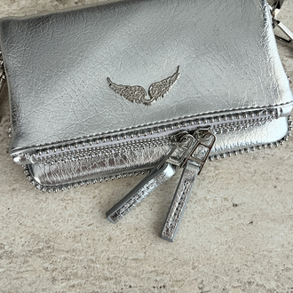 ZADİG VOLTAIRE VIP MINI POUCH SILVER/GİZLİ MIKNATIS