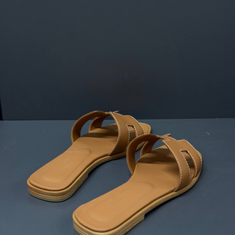 Hermes Orange Slippers %100 Leather/ Full Box(premium)