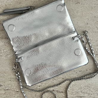 ZADİG VOLTAİRE VIP POUCH SILVER/GİZLİ MIKNATIS