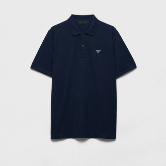 Prada Lacivert Metal Arma Polo Yaka T-Shirt