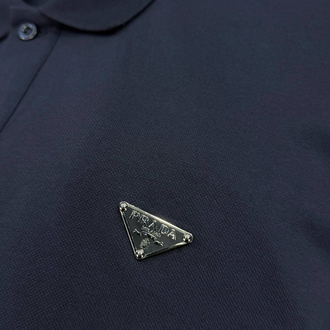Prada Lacivert Metal Arma Polo Yaka T-Shirt