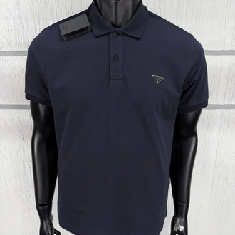 Prada Lacivert Metal Arma Polo Yaka T-Shirt
