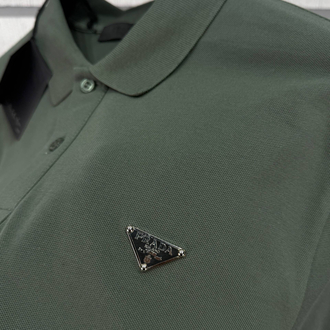 Prada Haki Metal Arma Polo Yaka T-Shirt