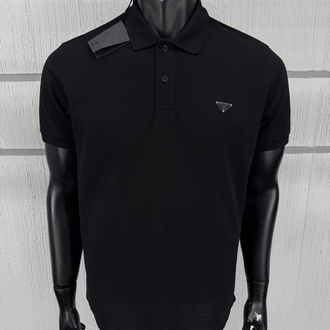 Prada Siyah Metal Arma Polo Yaka T-Shirt