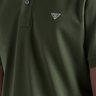 Prada Haki Metal Arma Polo Yaka T-Shirt