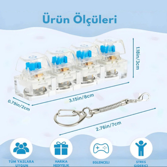 Işıklı Klavye Stres Anahtarlığı