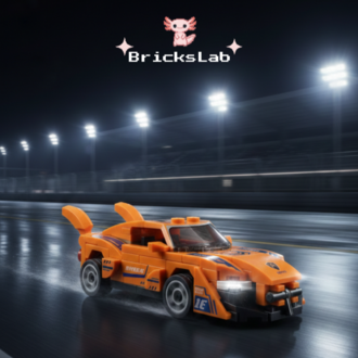 Mini Lego Çek-Bırak Spor Araba Yapım Seti Turuncu