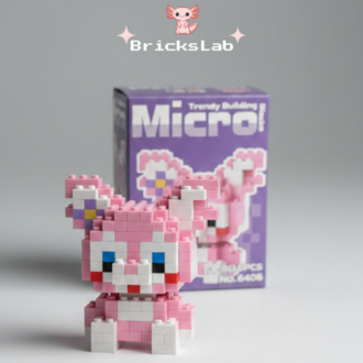 Mini Pembe Tavşan 3D Puzzle Figürü | Mikro Blok Yapı Oyuncağı