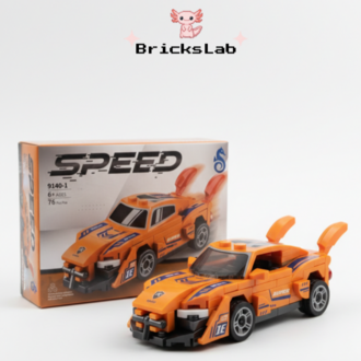 Mini Lego Çek-Bırak Spor Araba Yapım Seti Turuncu