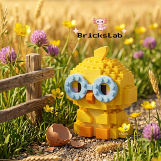 Sevimli Gözlüklü Civciv Bricks Yapım Seti