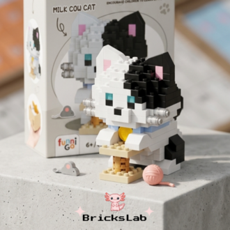 Siyah Beyaz Kedi Bricks Yapım Seti