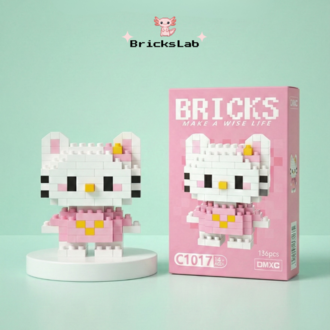 Hello Kitty Pembe Mini Bricks Figürü
