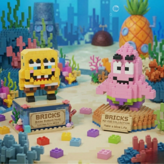 Mini Bricks SpongeBob & Patrick Figür Seti – Bikini Bottom Koleksiyon Serisi