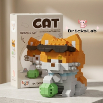Havalı Turuncu Kedi Bricks Yapım Seti