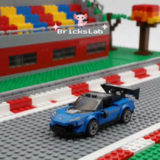 Mini Lego Çek-Bırak Spor Araba Yapım Seti Mavi (64 Parça)