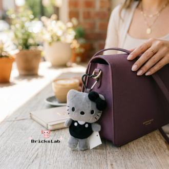 Hello Kitty Peluş Anahtarlık – Black Edition
