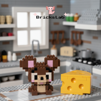 Mini Jerry Kahverengi Fare Micro Block 3D Puzzle Figür