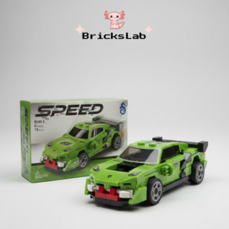 Mini Lego Çek-Bırak Spor Araba Yapım Seti Yeşil