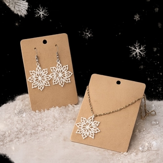 BrkArt 3D Jewelry - Özel Tasarım Kar Tanesi Kolye & Küpe Seti
