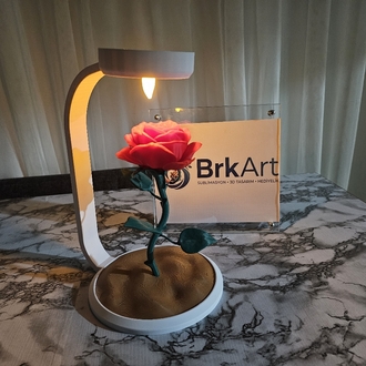 Standlı 3D Gül Lamba