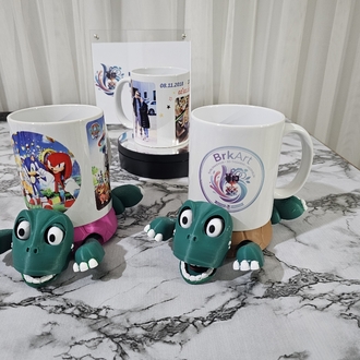 Şaşkın Kaplumbağa Bardak Altlığı 3D Baskı Dekoratif & Eğlenceli Tasarım