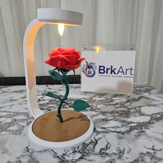 Standlı 3D Gül Lamba