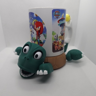 Şaşkın Kaplumbağa Bardak Altlığı 3D Baskı Dekoratif & Eğlenceli Tasarım