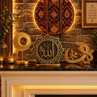 Allah Lafzı Dekoratif Masaüstü / Duvar Süsü