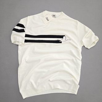 Erkek Normal Fit Triko Tshirt Beyaz 