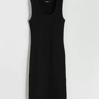 XSIDE Siyah U Yaka Bodycon Elbise