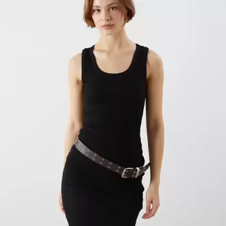 XSIDE Siyah U Yaka Bodycon Elbise