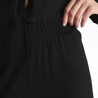 LCWAIKIKI Classic Siyah Beli Lastikli Dokulu Kadın Pantolon
