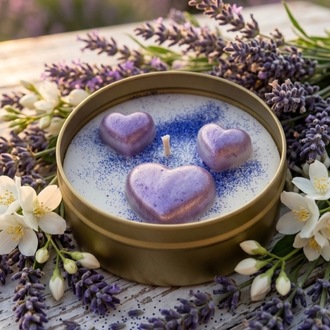 Purple Eclipse Nazar Boncuklu Teneke Kutu Soya Mum