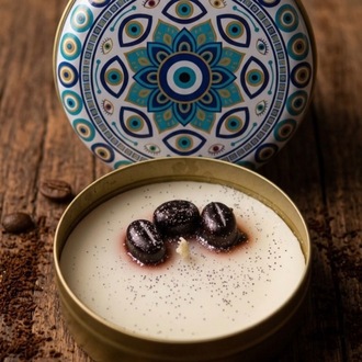 Spiced Mocha Nazar Boncuklu Teneke Kutu Soya Mum