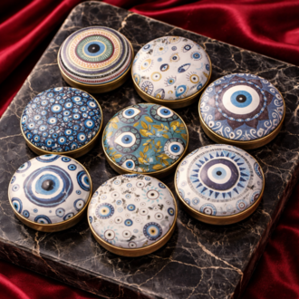 Sacred Mandala Nazar Boncuklu Teneke Kutu Soya Mum